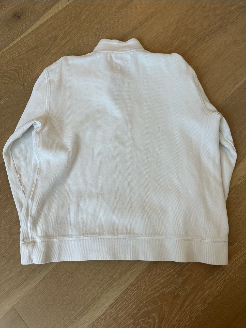 Men’s Tommy Hilfiger Quarter Zip Cream Cotton Pullover Jacket Size XL Resortwear - Picture 6 of 7